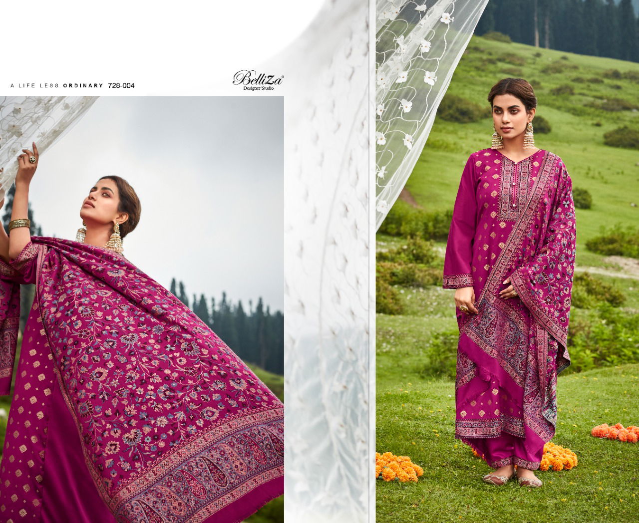 Belliza Izaara Pashmina Ready Made Wholesale Dress Collection